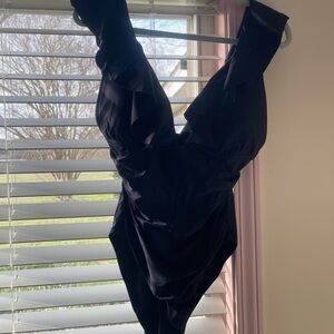 Navy J Crew Ruched Swimsuit